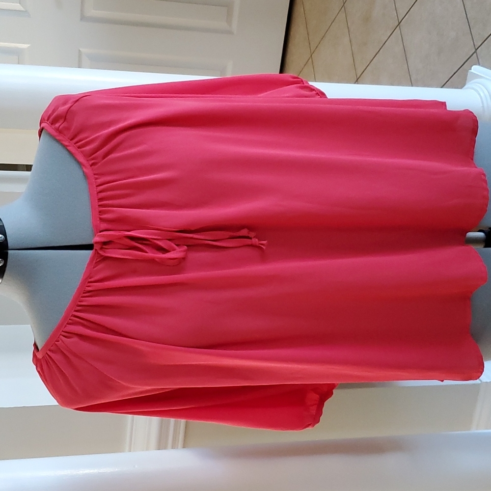 Buttons Women's Short Sleeve  Blouse Top Size Large